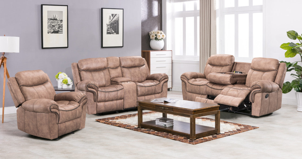 BOULDER MICROFIBER  BROWN SOFA