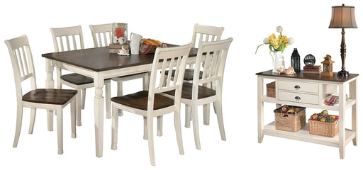 Whitesburg Dining Table and 6 Chairs with Storage Huntsville Furniture Outlet