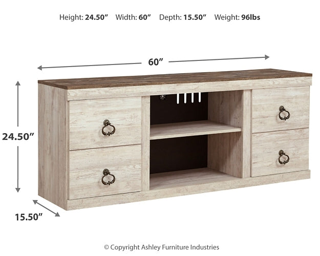 Willowton LG TV Stand w/Fireplace Option Huntsville Furniture Outlet