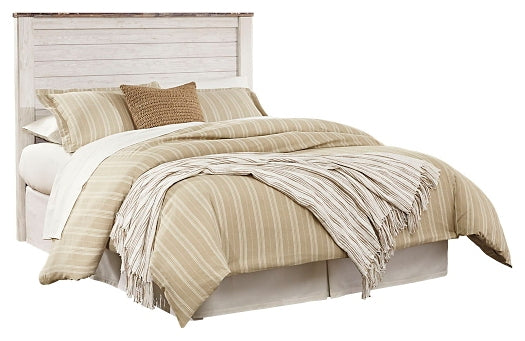 Willowton Queen/Full Panel Headboard with Mirrored Dresser Huntsville Furniture Outlet