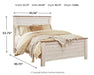 Willowton Queen Panel Bed with 2 Nightstands Huntsville Furniture Outlet