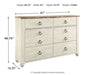 Willowton Queen Sleigh Bed with Dresser Huntsville Furniture Outlet