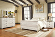 Willowton Queen Sleigh Bed with Mirrored Dresser and Nightstand Huntsville Furniture Outlet