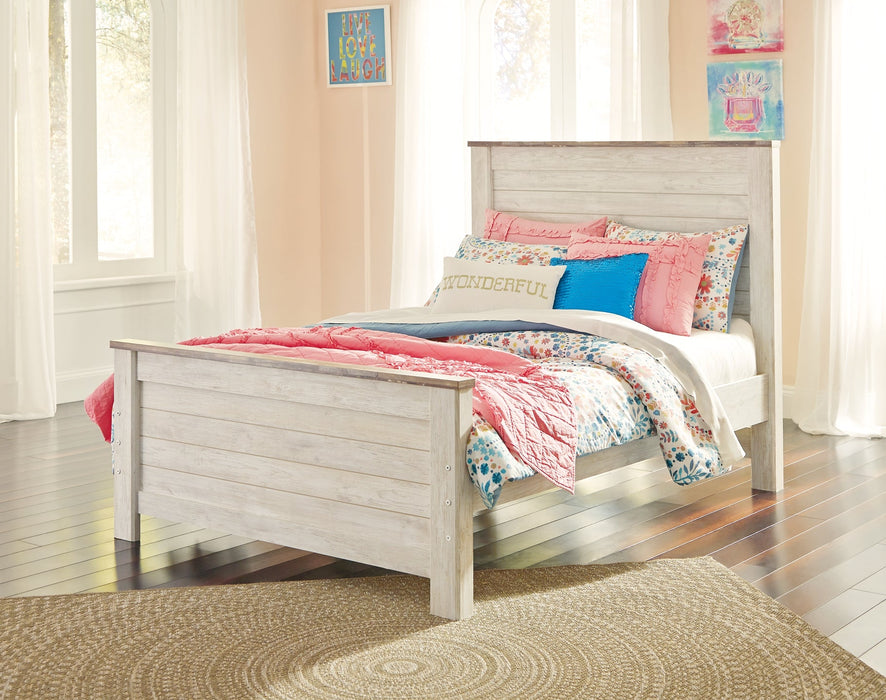 Willowton Twin Panel Bed with Nightstand Huntsville Furniture Outlet