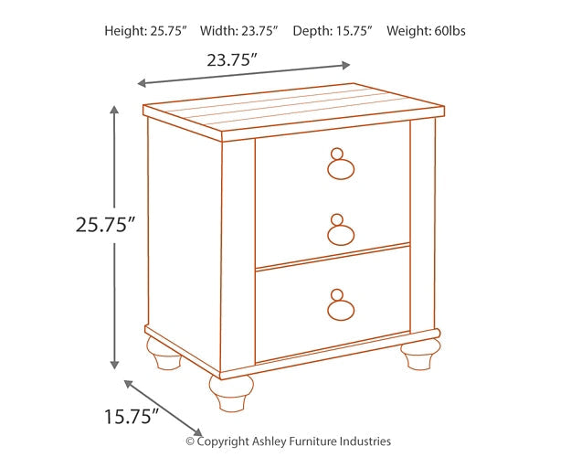 Willowton Twin Panel Bed with Nightstand Huntsville Furniture Outlet