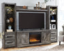 Wynnlow 4-Piece Entertainment Center with Electric Fireplace Huntsville Furniture Outlet