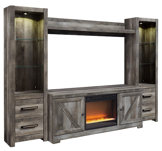 Wynnlow 4-Piece Entertainment Center with Electric Fireplace Huntsville Furniture Outlet