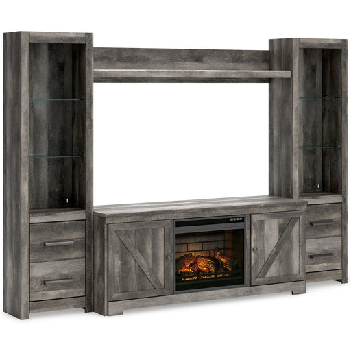 Wynnlow 4-Piece Entertainment Center with Electric Fireplace Huntsville Furniture Outlet