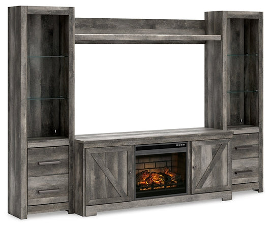 Wynnlow 4-Piece Entertainment Center with Electric Fireplace Huntsville Furniture Outlet