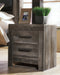 Wynnlow King Crossbuck Panel Bed with Mirrored Dresser, Chest and 2 Nightstands Huntsville Furniture Outlet