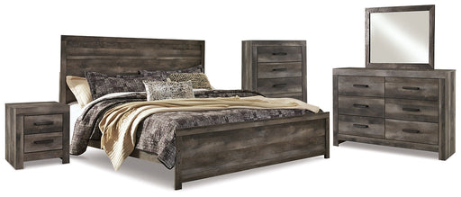 Wynnlow King Panel Bed with Mirrored Dresser, Chest and Nightstand Huntsville Furniture Outlet