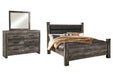 Wynnlow King Poster Bed with Mirrored Dresser Huntsville Furniture Outlet