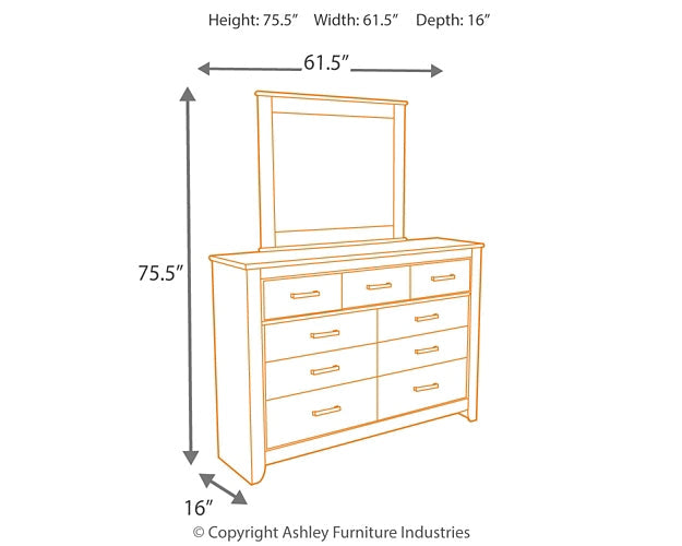 Zelen Full Panel Bed with Mirrored Dresser Huntsville Furniture Outlet