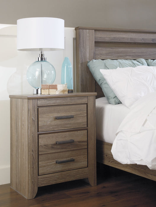 Zelen Full Panel Bed with Mirrored Dresser and 2 Nightstands Huntsville Furniture Outlet