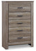 Zelen Full Panel Headboard with Mirrored Dresser, Chest and 2 Nightstands Huntsville Furniture Outlet