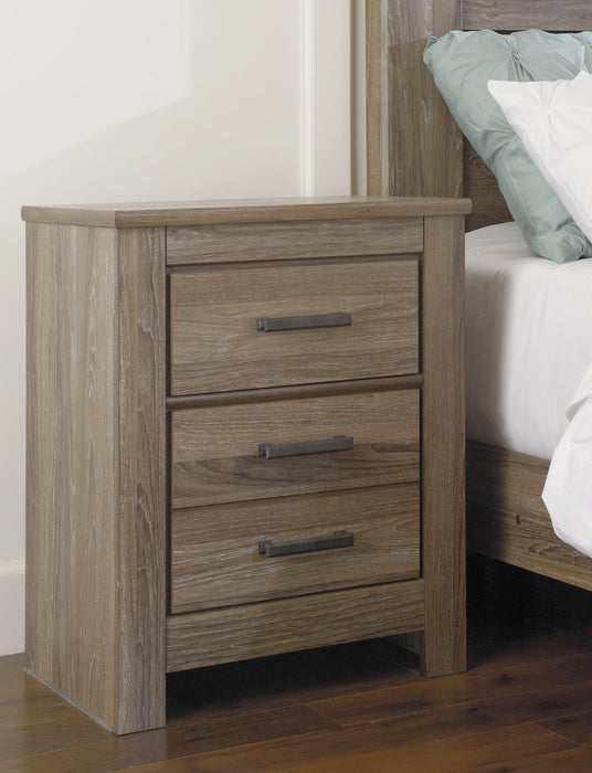 Zelen Full Panel Headboard with Mirrored Dresser, Chest and 2 Nightstands Huntsville Furniture Outlet