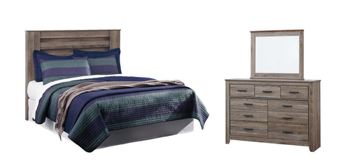 Zelen King/California King Panel Headboard with Mirrored Dresser Huntsville Furniture Outlet