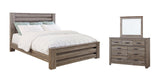 Zelen King Panel Bed with Mirrored Dresser Huntsville Furniture Outlet