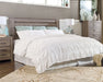 Zelen King Panel Bed with Mirrored Dresser and 2 Nightstands Huntsville Furniture Outlet