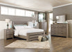 Zelen Queen Panel Bed with Mirrored Dresser, Chest and Nightstand Huntsville Furniture Outlet