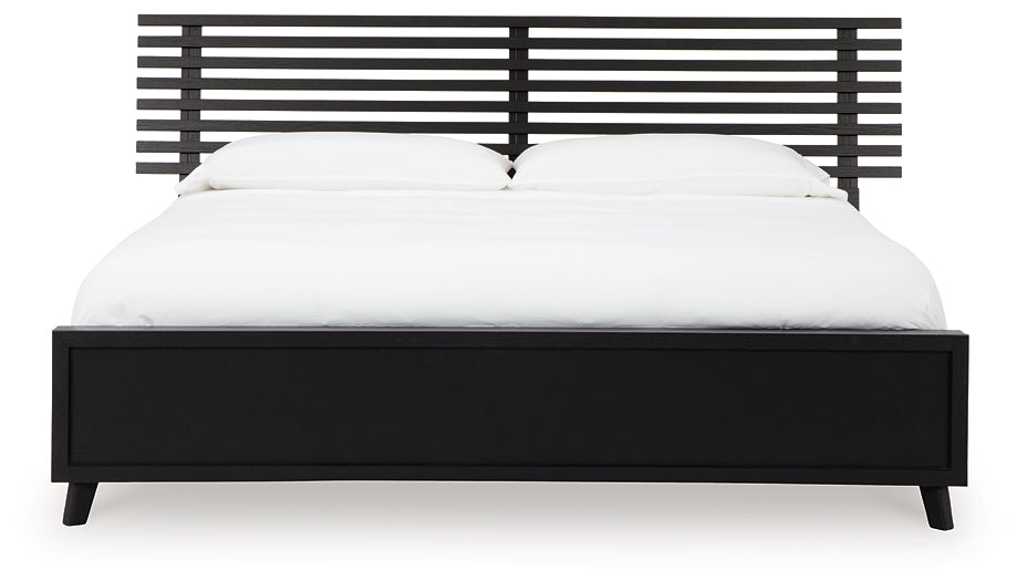 Danziar King Panel Bed with Mirrored Dresser, Chest and 2 Nightstands