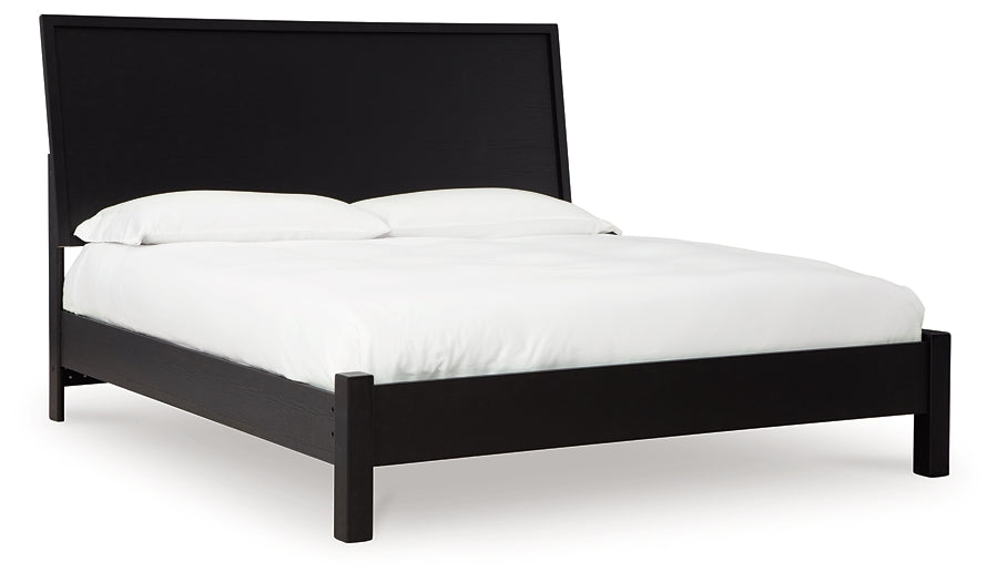 Danziar Queen Panel Bed with Mirrored Dresser and 2 Nightstands