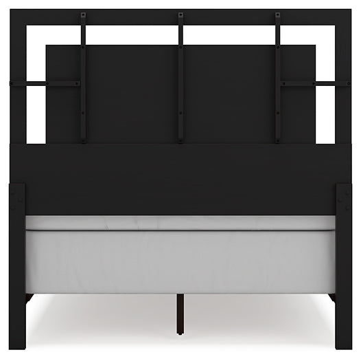 Covetown Full Panel Bed with Mirrored Dresser, Chest and 2 Nightstands