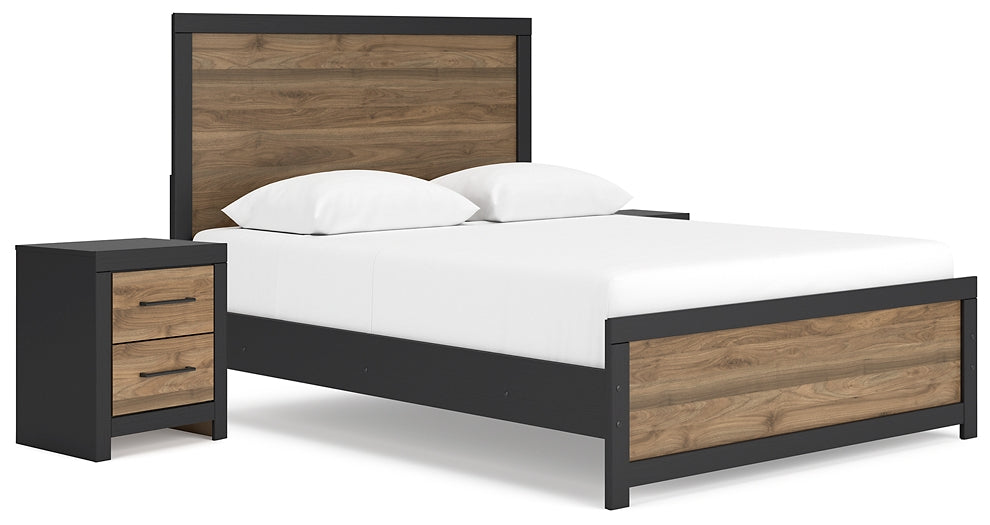 Vertani Queen Panel Bed with 2 Nightstands