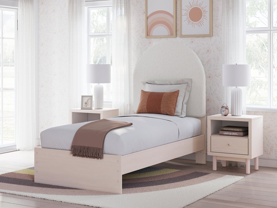 Wistenpine Twin Upholstered Panel Bed with Dresser and 2 Nightstands