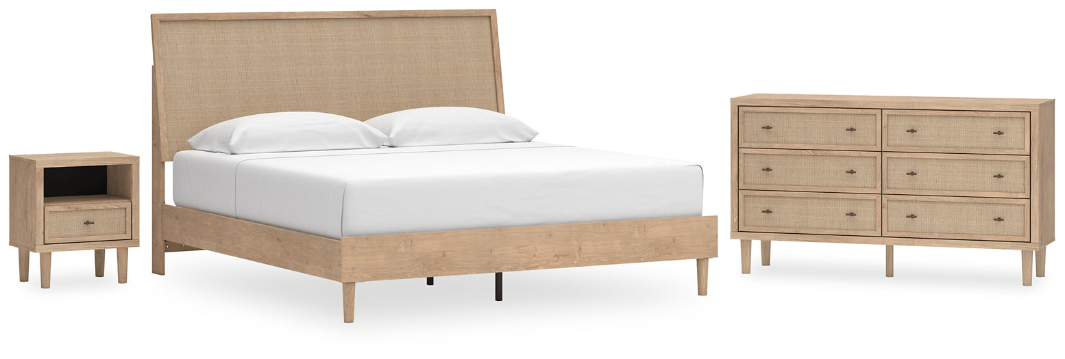 Cielden King Panel Bed with Dresser and Nightstand