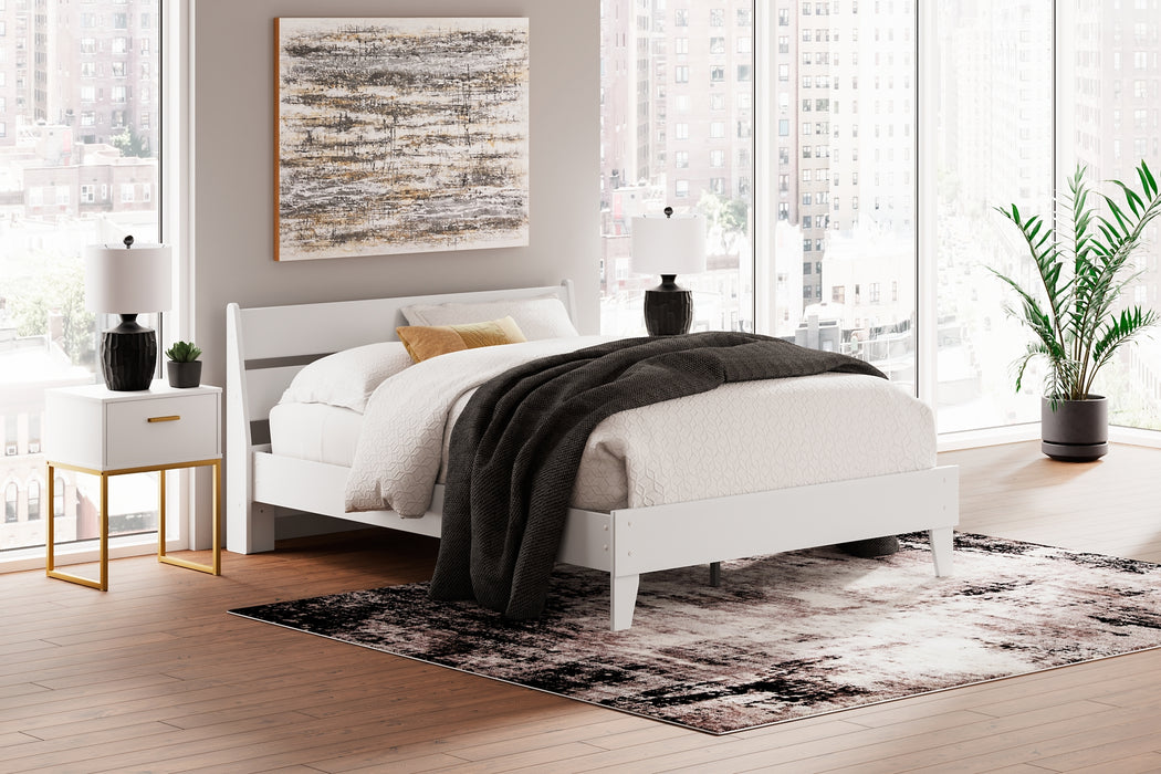 Socalle Queen Panel Platform Bed with 2 Nightstands