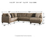 Abalone 3-Piece Sectional with Chaise Huntsville Furniture Outlet