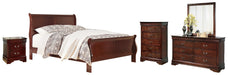 Alisdair Queen Sleigh Bed with Mirrored Dresser, Chest and Nightstand Huntsville Furniture Outlet