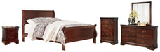 Alisdair Queen Sleigh Bed with Mirrored Dresser, Chest and Nightstand Huntsville Furniture Outlet