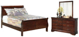 Alisdair Queen Sleigh Bed with Mirrored Dresser Huntsville Furniture Outlet