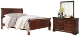 Alisdair Queen Sleigh Bed with Mirrored Dresser Huntsville Furniture Outlet