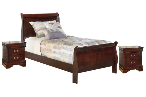 Alisdair Twin Sleigh Bed with 2 Nightstands Huntsville Furniture Outlet