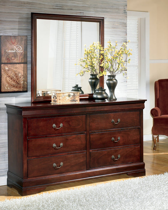 Alisdair Twin Sleigh Bed with Mirrored Dresser and 2 Nightstands Huntsville Furniture Outlet