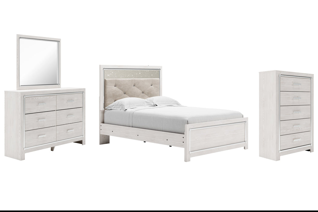 Altyra Full Panel Bed with Mirrored Dresser and Chest Huntsville Furniture Outlet