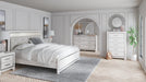 Altyra King Panel Bed with Mirrored Dresser, Chest and 2 Nightstands Huntsville Furniture Outlet