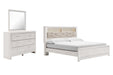 Altyra King Panel Bookcase Bed with Mirrored Dresser Huntsville Furniture Outlet