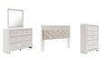 Altyra King Panel Headboard with Mirrored Dresser and Chest Huntsville Furniture Outlet