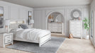 Altyra Queen Bookcase Headboard with Mirrored Dresser, Chest and 2 Nightstands Huntsville Furniture Outlet