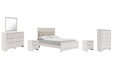 Altyra Queen Panel Bed with Mirrored Dresser, Chest and 2 Nightstands Huntsville Furniture Outlet