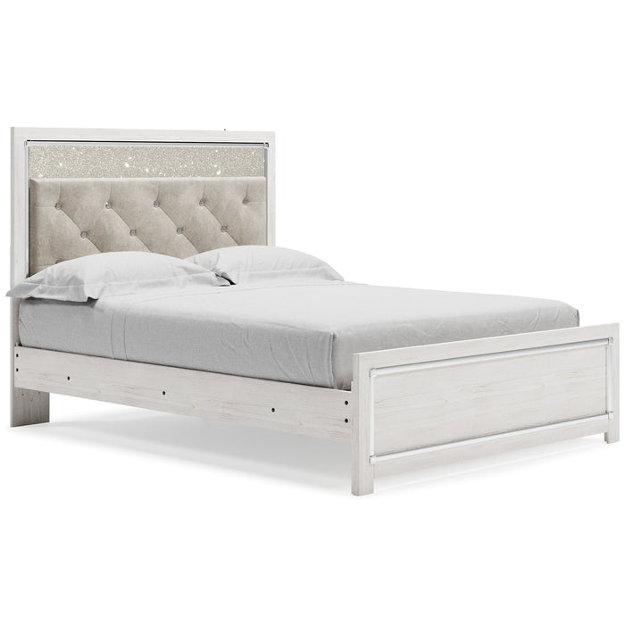 Altyra Queen Panel Bed with Mirrored Dresser, Chest and 2 Nightstands Huntsville Furniture Outlet