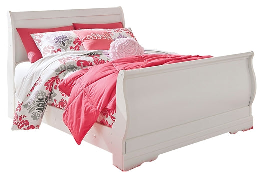 Anarasia Full Sleigh Bed with Mirrored Dresser, Chest and Nightstand Huntsville Furniture Outlet