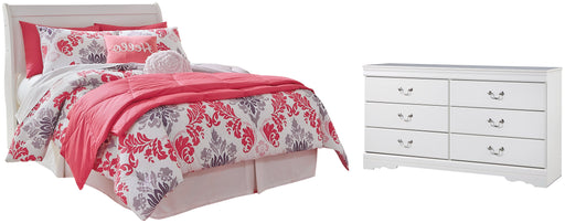 Anarasia Full Sleigh Headboard with Dresser Huntsville Furniture Outlet