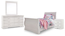 Anarasia Twin Sleigh Bed with Mirrored Dresser and Nightstand Huntsville Furniture Outlet