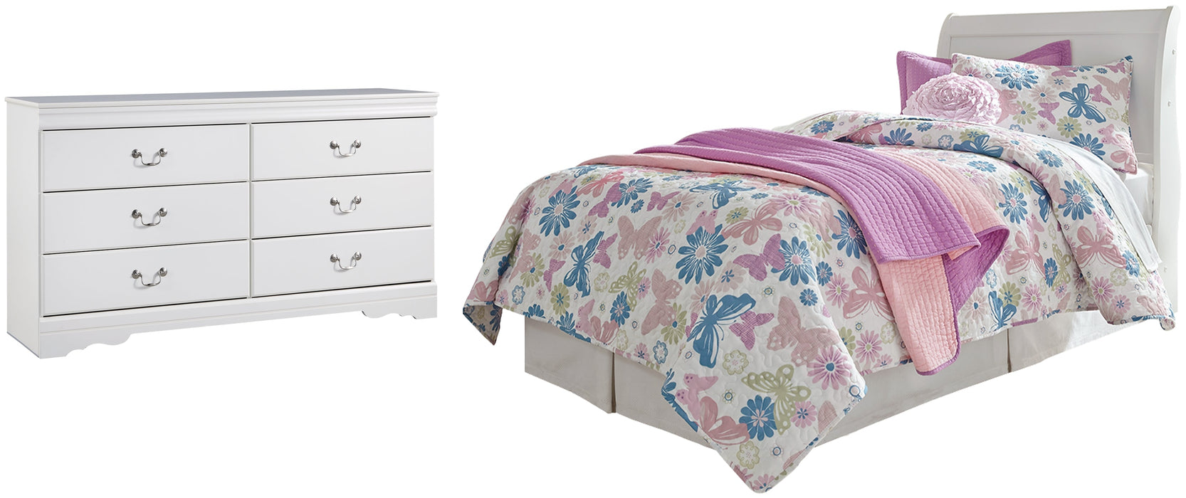 Anarasia Twin Sleigh Headboard with Dresser Huntsville Furniture Outlet