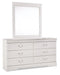 Anarasia Twin Sleigh Headboard with Mirrored Dresser and Chest Huntsville Furniture Outlet